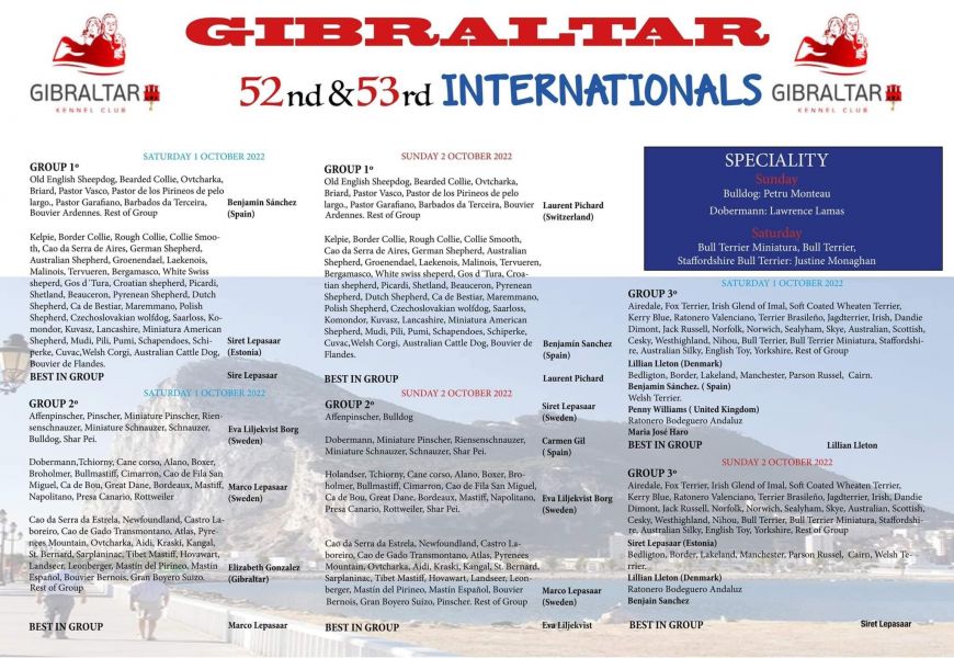 52, 53 GIBRALTAR INTERNACION AL DOG SHOW 2022 - san bernardo